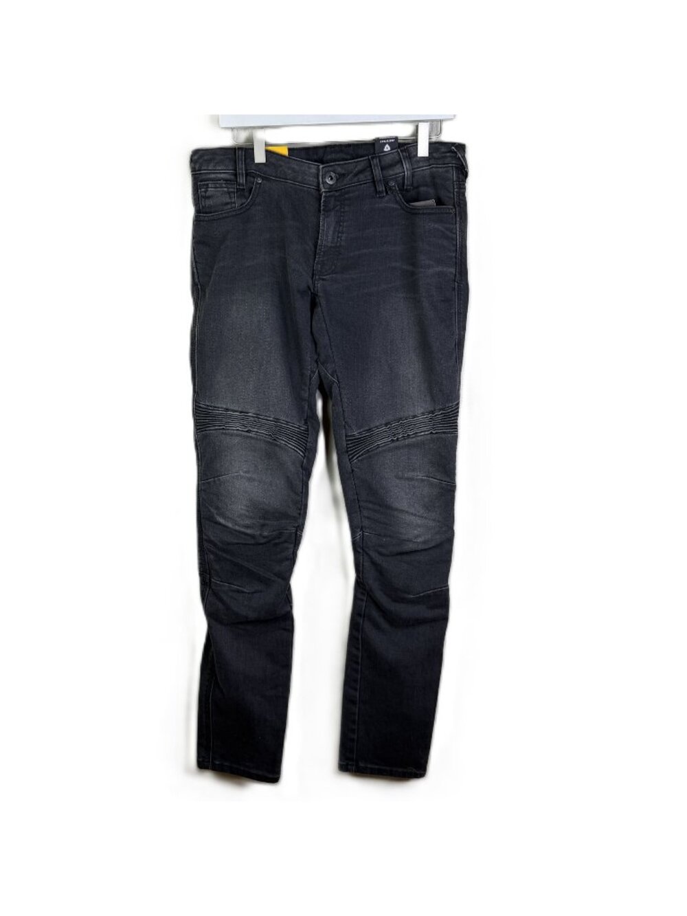 NWT Revit Women's Black Moto Jeans Tapered Fit Cordura Denim, Size 30